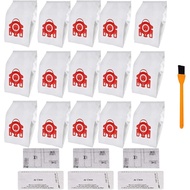 Hongfa Canister Vacuum Cleaner Bags for Miele Type FJM, 15 Packs AirClean 3D Efficiency Dust Bag Com