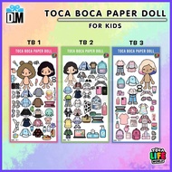 ≅ ∧ ∛ Toca Boca Paper Doll BP Toca Life World Children's Education Toy Toca Boca M Sticker
