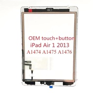 OEM AAA Glass Touch Screen Digitizer With Frame Sticker Home Button For iPad Air 1  A1474 A1475 A147