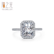 Ring Female Ring Hot Sale s925 Ring Cross-Border Luxury Sterling Silver Diamond Ring 3ct European Am