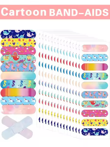 100-120Pcs Cartoon Animal Pattern Children's Catch Hemostatic Patch First-Aid Children Strip Emergen