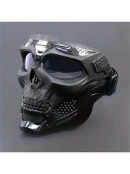 1 casco de ciclismo con diseño táctico de calavera, resistente al viento y la arena, para hombres y mujeres, adecuado para conducir al aire libre, pescar, esquiar, regalo de Halloween