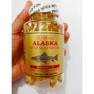 K-MAX USA PUTIH OMEGA 3 6 9 100 KMAX MINYAK IKAN ALASKA DEEP SEA FISH OIL Vit E DHA EPA Impor Amerik