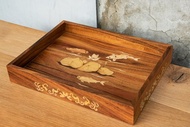 鑲花工藝托盤-蓮年有餘富錦萬代-相思木