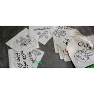 Banner flag kain belacu + tali (handmade) 1f x 1f