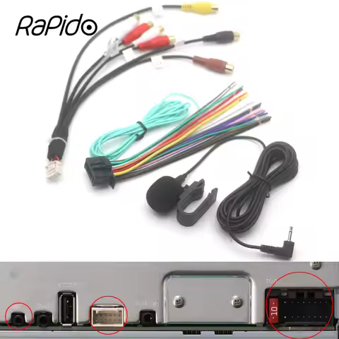 for Pioneer DMH-130BT AVH-240EX DMH-240EX DMH-340EX Car Radio Stereo Audio USB AUX Cable Adapter Mic