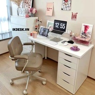 Bàn 1 Hộc Tủ Trắng IKDESK Chất Liệu Gỗ MDF Phủ Melamine Chất lượng Bàn làm việc văn phòng
