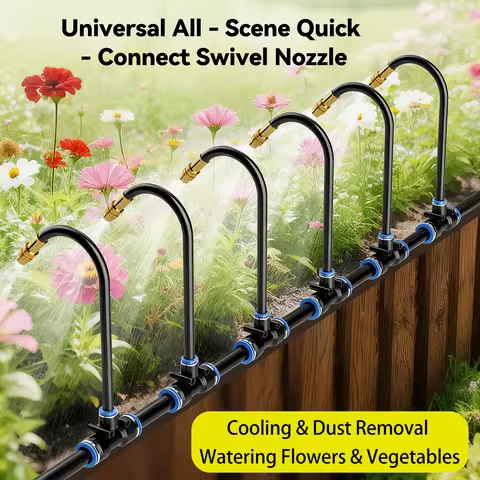 Universal Mist Nozzle Irrigation System 16.4/32.81/49.21/65.62ft Automatic Watering Kit for Garden W