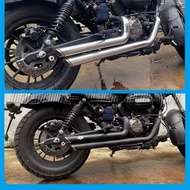 New Retro Motorcycle Exhaust Pipe Right Side Double Tube With Stainless Steel Material For QJMotor S