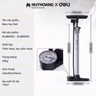 DELI Bicycle Pump Integrated Maximum Pressure Gauge 160 PSI-Φ32*360mm - Compact (DL880005), Tools