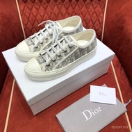 Dior Embroidered Canvas Shoes - White - Women's