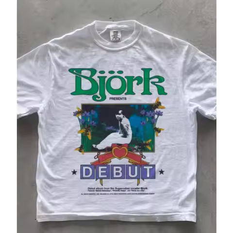 Bjork Retro Unisex Bjork Shirt Bjork T-shirt Summer New Casual Fashion Suitable for Both Men and Wom