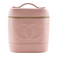【日本直郵】香奈兒 CHANEL COCO 標誌 化妝箱 A01998 魚子醬皮革 粉色 женский 【二手】