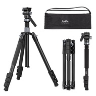 63" Video Travel Tripod, Carbon Fiber Tripod with Quick Release Fluid Head, Leveling Bowl Base and C