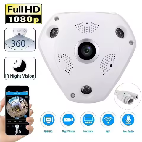 V380 1080P 360 Degree WiFi Camera IP Fish Eye Panoramic WIFI CCTV Security Camera CCTV 3D VR Video A