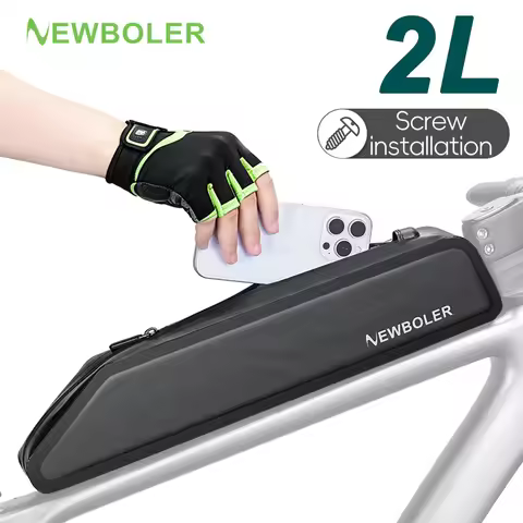 NEWBOLER 2L Gravel Bike Bag Bike Top Tube Bag With Screws Waterproof PVC Cycling Frame Bag For Road 
