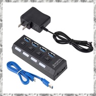 [D E O K] USB 3.0 Power Adapter 4 Ports Multi USB Splitter Hub 3.0USB Hub 50CM Cable Hub Docking Sta