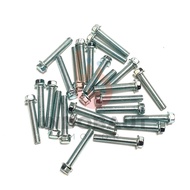 MESIN 10 - 100 PCS Engine Block Bolts 6x40 Key 8 White Flange M6X40Bolt Thread 10 Fine Threads