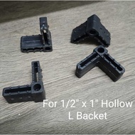 Aluminum 1/2" x 1" Hollow PVC  L Bracket (4pc)