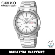 Seiko 5 SNKE49K1 Automatic See-thru Back White Dial Stainless Steel Bracelet Gents Watch