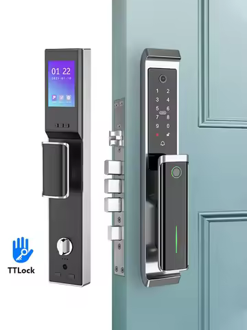 New Bluetooth TTlock App Security Door Camera Lock Video Fingerprint Household Electric Automatic De