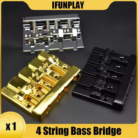 Vintage 4 String Bass Bridge 82.3x63.5MM String Bottom Through String Spacing 19MM Bass Fixed Bridge