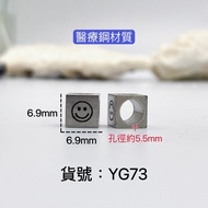YG73 Medical Steel Material Square Smiley Face Spacer Beads