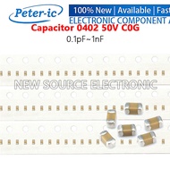 (50pcs) 0402 SMD 50V C0G Capacitor 0.1pF-1nF 0.3pF 0.6pF 0.7pF 1pF 1.8pF 2.7pF 3.3pF 4pF 4.7pF 5.6pF