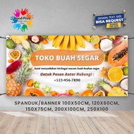 SPANDUK BANNER Toko Buah Segar Buah-Buahan Bisa Request Desain