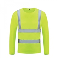 เสื้อจราจรแขนยาวสีเขียวมะนาว พร้อมแถบสะท้อนแสง ร้านไทยจ