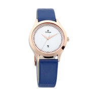 Titan Sparkle Leather Strap Analog Date Function Watch for Women 2570WL02