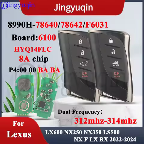 JYQ HYQ14FLC For Lexus LX600 NX250 NX350 LS500 NX F LX RX 2022-2024 Smart Car Key 312/314MHz 6100 8A