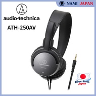 Audio-Technica ATH-250AV Wired Headphones Lightweight 40mm Driver 3.5mm Home TV Music Movie Black