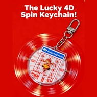 lucky 4D spinning keychain spin for lucky number bring Heng Heng huat big big
