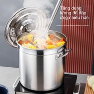 Thick 304 stainless steel industrial cooking pot - Large capacity 10L–90L - Suitable for restaurants