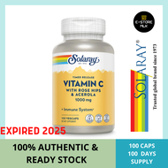 ✅Ready Stock✅Solaray, Timed Release Vitamin C, 1000mg, 100 VegCaps