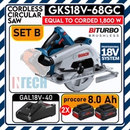 GKS18V-68GC PROFESSIONAL 18V CORDLESS CIRCULAR SAW BI-TURBO BRUSHLESS MOTOR C/W GAL18V-40 CHARGER+PR