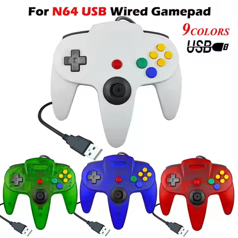 Classic Wired Remote Control Gamepad for N64 USB Port for N64 Controller Joystick for N64 Console Jo
