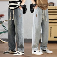 Plus Size M-5XL American Vintage Casual Straight Pants Men Loose Seluar Jeans Lelaki James_SPPA3049