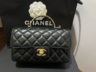 Chanel classic cf top handle flap bag mini 20cm 經典黑金手柄大mini