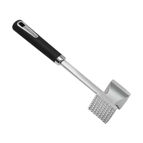 Black Handle Stainless Steel Meat Tenderizer Hammer Kitchen Mallet Tool Meat Pounder For Restaurant 