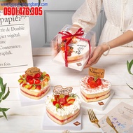 10 Hộp trái tim 390ml đựng bánh bento bánh kem mousse panna cotta tiramisu làm quà tặng