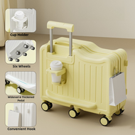 20 Inch Rideable Luggage 80kg Load Bearing Cup Holder Lightweight Carry on Luggage Bag Travel Suitca