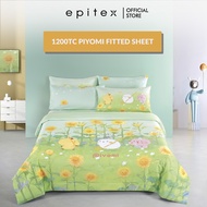 (New Arrival) Epitex Piyomi 1200TC Lyocell Fitted Sheet Set | Cute Bedsheet for Kids & Adults | Soft