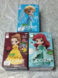 Qposket Disney 公仔 (Elsa, Belle, Ariel)