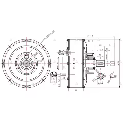 QSMOTOR 2000W 205 45H V3 BLDC Electric Car Hub Motor for Small E-Car Conversion 60V 700RPM