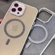 [11-17pm] Glitter Case Rechargeable Magnet For Iphone 11 12 12pm 13pm 14pm 14 15 15pm 15plus 16 16pm