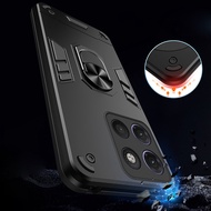 For Motorola Moto G17 / G17 Power Hybrid Shockproof Armor Case Ring Holder Stand Cover