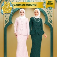 ZOE ARISAH Carmen Kurung Kedah Moden Baju Raya 2026 Coquette Velvet Silk Embroidery Brocade Textured