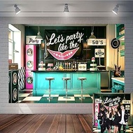 TOAOFY 7x5FT 50's Party Decor Backdrop Let's Party Like The 50's Retro Rock Roll Diner Classic Photo
